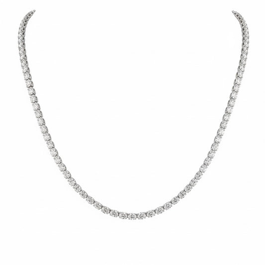 GLIDE | 10.01 Ct Oval Diamond Tennis Necklace in 14K White Gold - Lab Grown Diamond