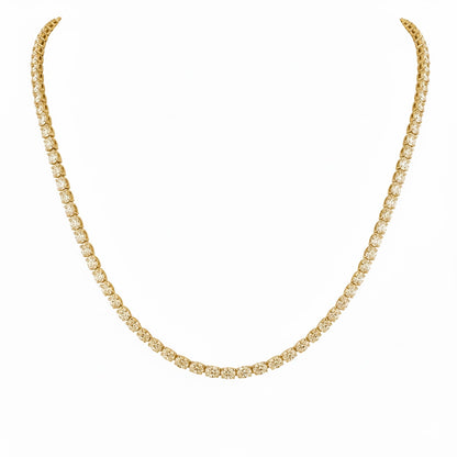 GLIDE | 10.01 Ct Oval Diamond Tennis Necklace in 14K Yellow Gold - Lab Grown Diamond