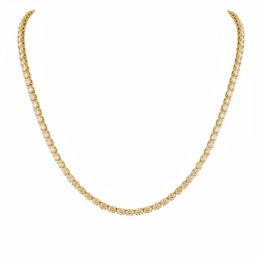 GLIDE | 10.01 Ct Oval Diamond Tennis Necklace in 14K Yellow Gold - Lab Grown Diamond