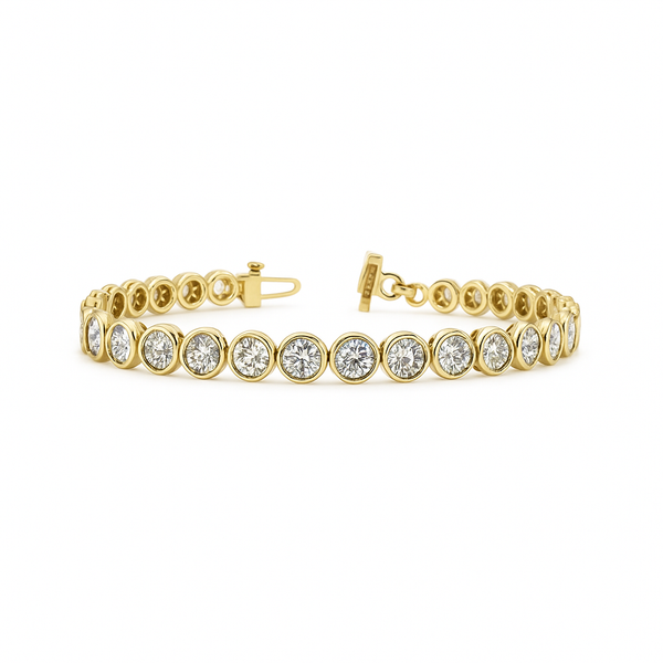 GLORIA | 20.01 Ct Round Diamond Tennis Bracelet in 14K Yellow Gold