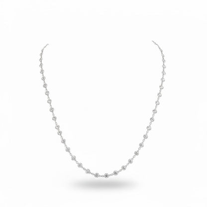GLOW | 6.24 Ct Round Diamond Station Necklace in 14K White Gold