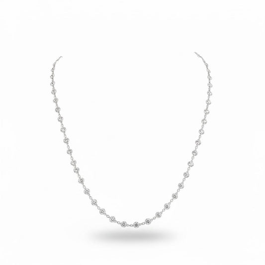 GLOW | 6.24 Ct Round Diamond Station Necklace in 14K White Gold