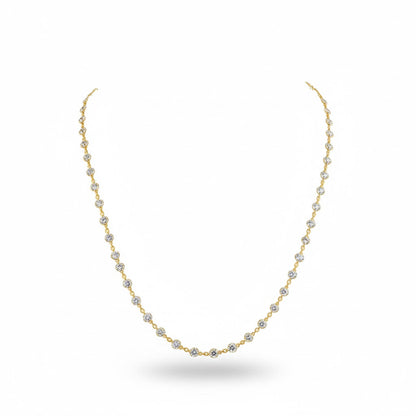 GLOW | 6.24 Ct Round Diamond Station Necklace in 14K Yellow Gold