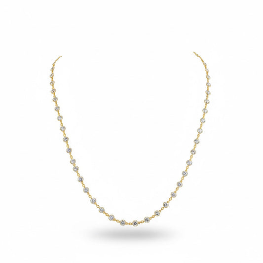 GLOW | 6.24 Ct Round Diamond Station Necklace in 14K Yellow Gold