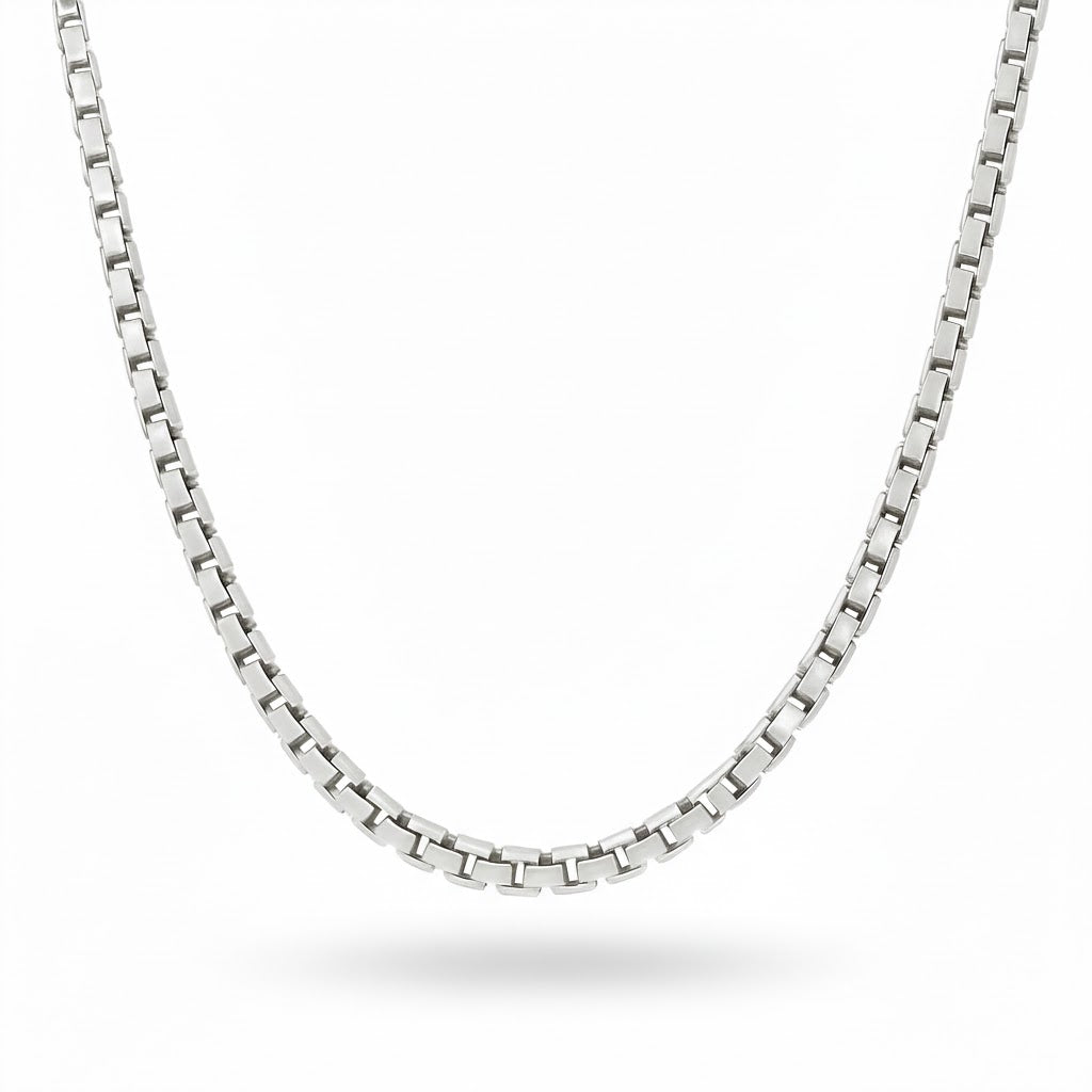 GOLIATH | 143gm Box Chain in 14K White Gold - Lab Grown Diamond