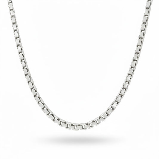 GOLIATH | 143gm Box Chain in 14K White Gold - Lab Grown Diamond