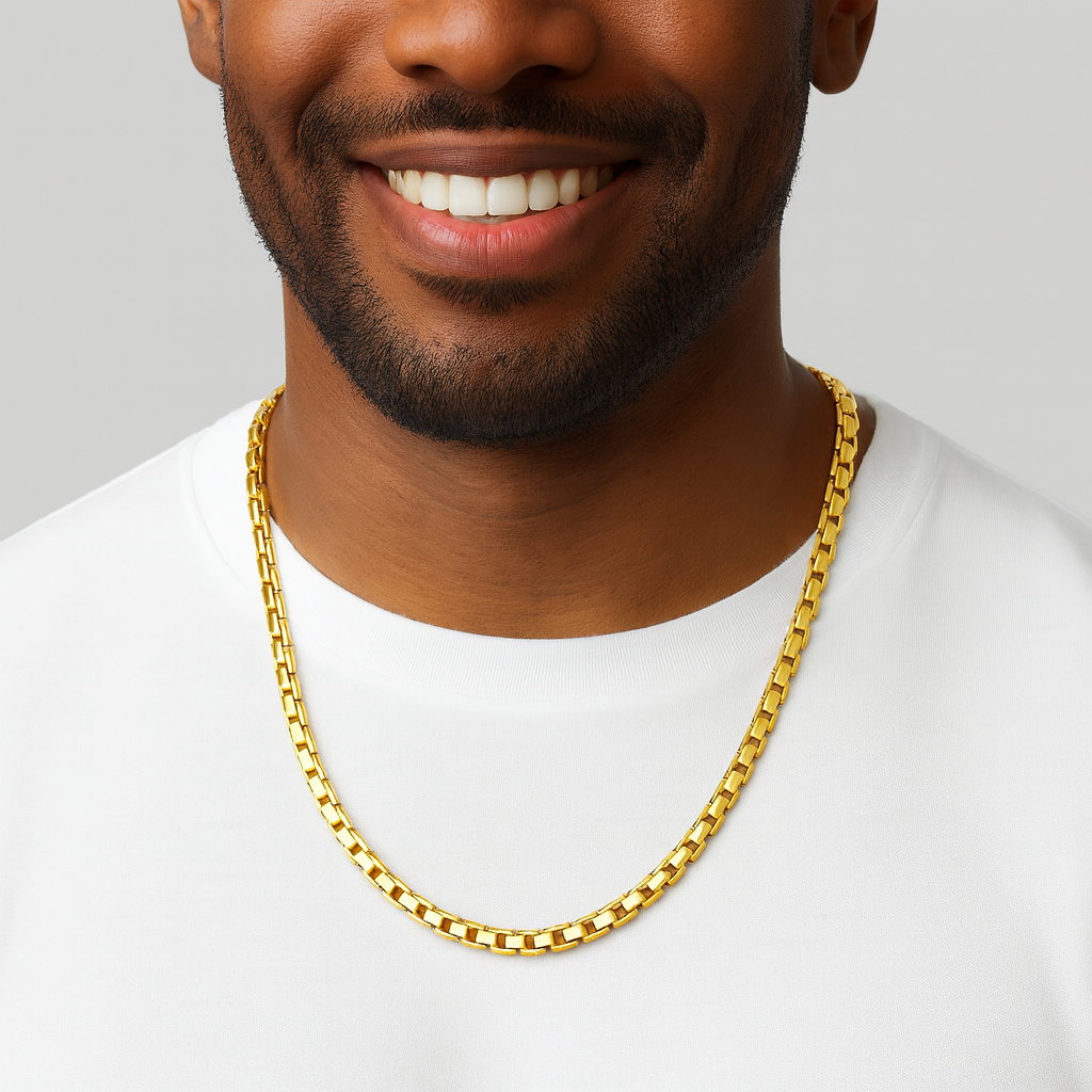 goliath | 143gm box chain in 14k yellow gold - lab grown diamond