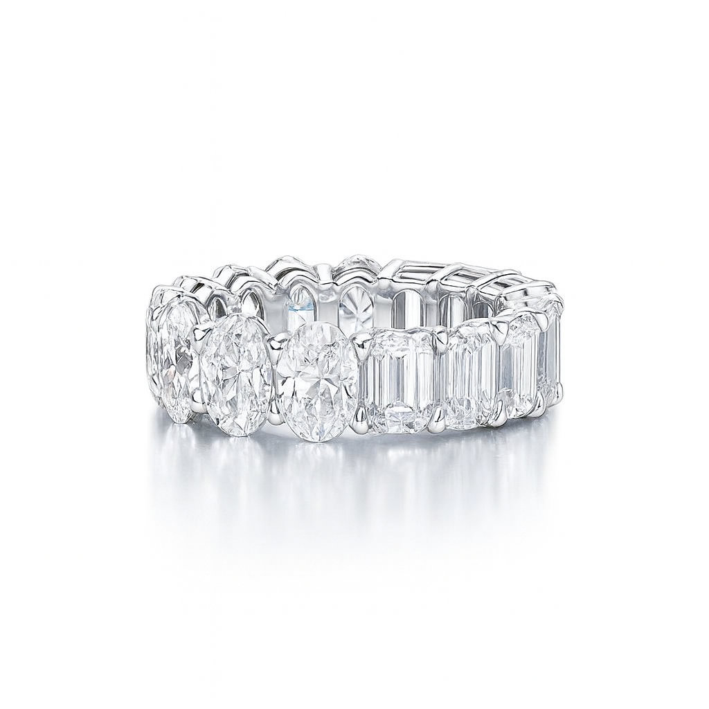 harmonia |  9.99 carat mixed-shape eternity band in 14k white gold - lab grown diamond