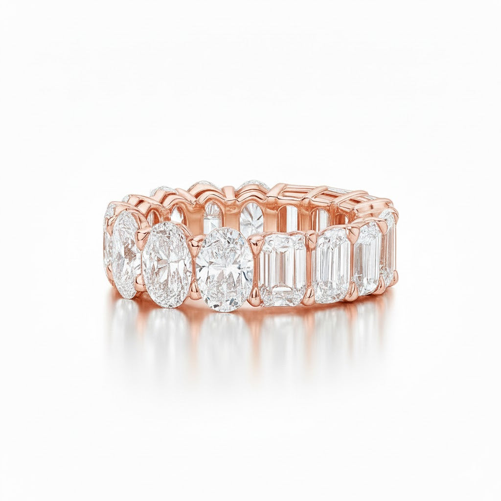 harmonia |  9.99 carat mixed-shape eternity band in 14k white gold - lab grown diamond