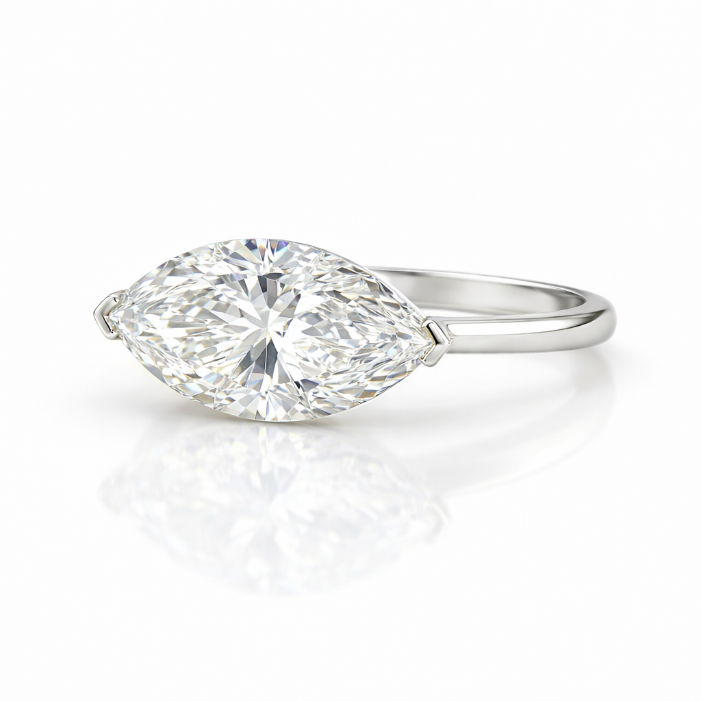 HELENA | 3.03 Ct Marquise Diamond Solitaire Ring in 14K White Gold - Lab Grown Diamond