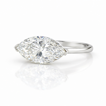 HELENA | 3.03 Ct Marquise Diamond Solitaire Ring in 14K White Gold - Lab Grown Diamond