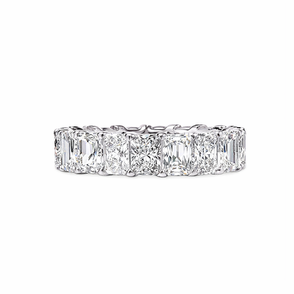 ICE | 8.46 Carat Radiant Cut Eternity Band In 18K White Gold - Lab Grown Diamond