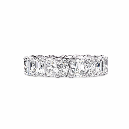 ICE | 8.46 Carat Radiant Cut Eternity Band In 18K White Gold - Lab Grown Diamond