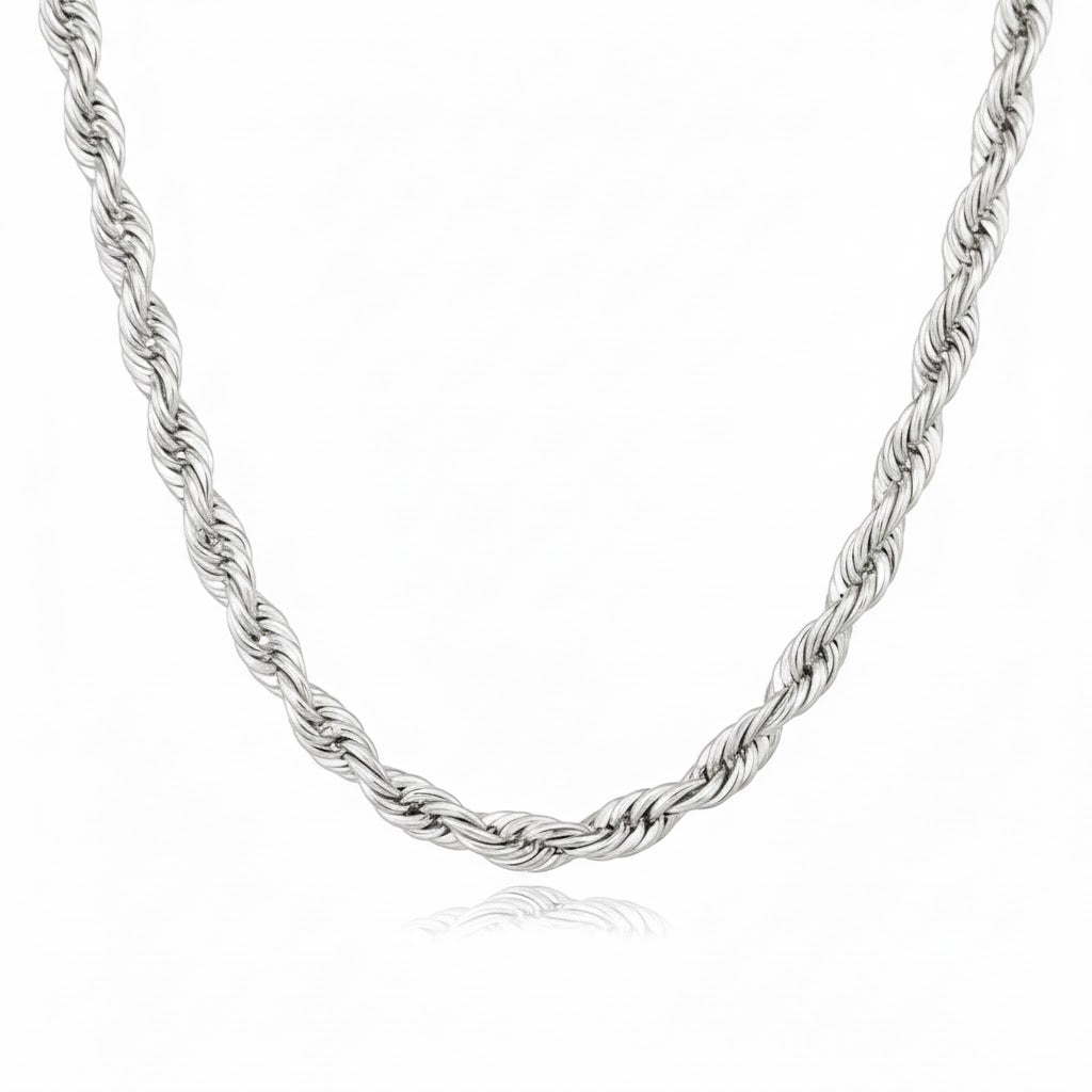 imperator | 107gm rope chain in 14k white gold - lab grown diamond