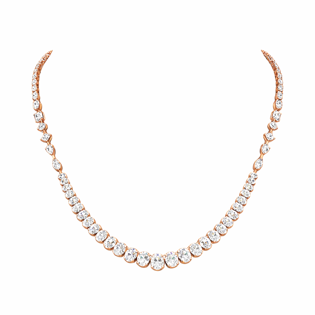 INFINITY | 14.38 Ct Mixed-Shape Diamond Necklace in 14K Rose Gold