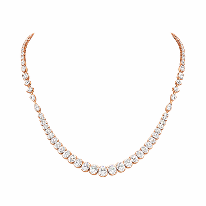 INFINITY | 14.38 Ct Mixed-Shape Diamond Necklace in 14K Rose Gold
