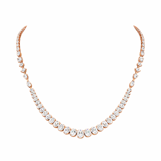 INFINITY | 14.38 Ct Mixed-Shape Diamond Necklace in 14K Rose Gold