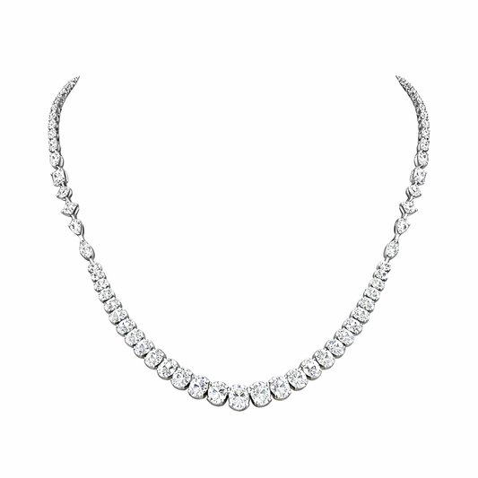 INFINITY | 14.38 Ct Mixed-Shape Diamond Necklace in 14K White Gold
