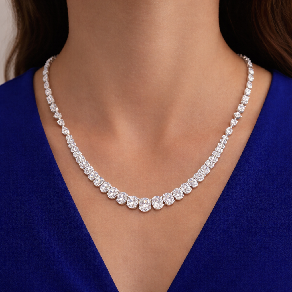 infinity | 14.38 ct mixed-shape diamond necklace in 14k white gold