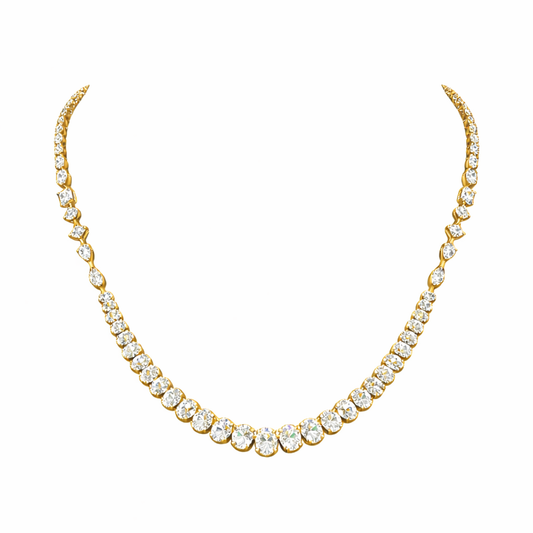 INFINITY | 14.38 Ct Mixed-Shape Diamond Necklace in 14K Yellow Gold