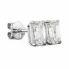 IRIS | 2.13 Ct Emerald Stud Earrings in 14K White Gold - Lab Grown Diamond