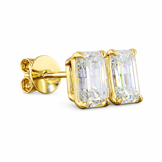 IRIS | 2.13 Ct Emerald Stud Earrings in 14K Yellow Gold