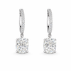 ISABELLA LAURENT | 3.26 Ct 14K WHITE GOLD Cushion Brilliant Shape Hanging Earring - Lab Grown Diamond
