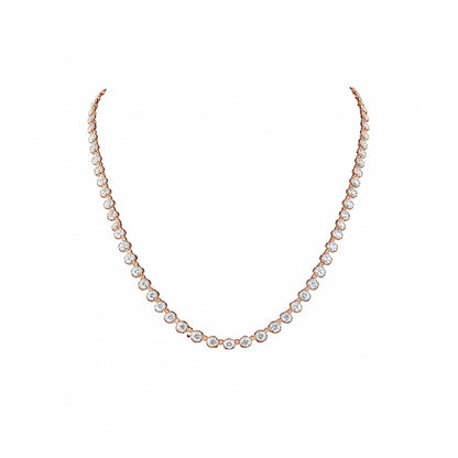 ISABELLA ROSSI 10.52 Ct Round Station Necklace 14K Rose Gold