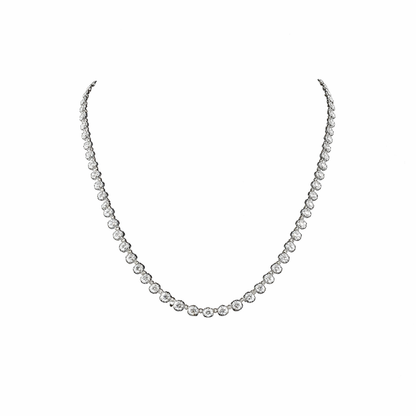 ISABELLA ROSSI 10.52 Ct Round Station Necklace 14K White Gold