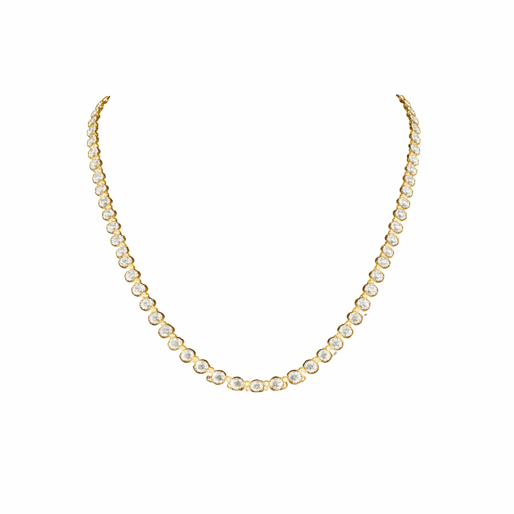 ISABELLA ROSSI 10.52 Ct Round Station Necklace 14K Yellow Gold