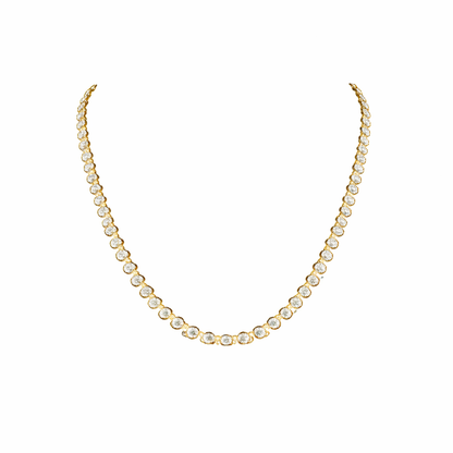 ISABELLA ROSSI 10.52 Ct Round Station Necklace 14K Yellow Gold