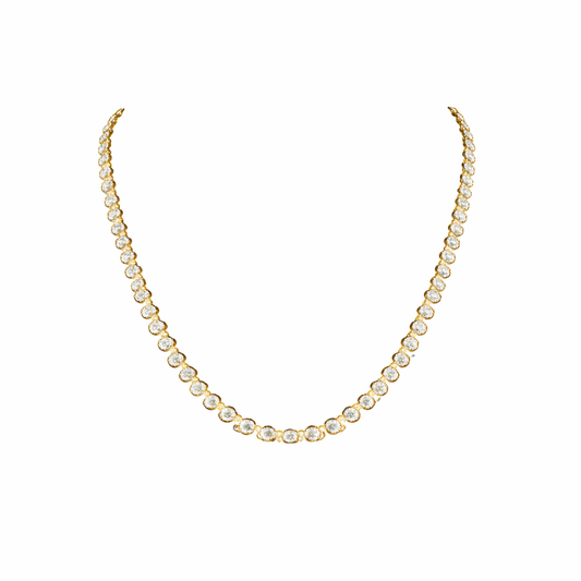 ISABELLA ROSSI 10.52 Ct Round Station Necklace 14K Yellow Gold