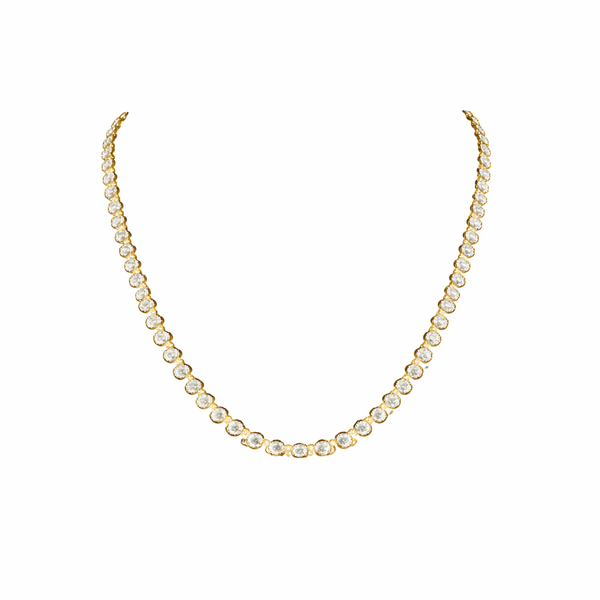 ISABELLA ROSSI | 10.52 Ct Round Shape Station Necklace in 14K YELLOW GOLD