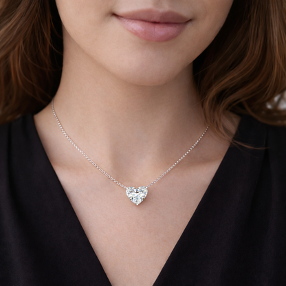 ISOLDE | 3.49 Ct Heart Shape Solitaire Pendant in 14K WHITE GOLD - Lab Grown Diamond