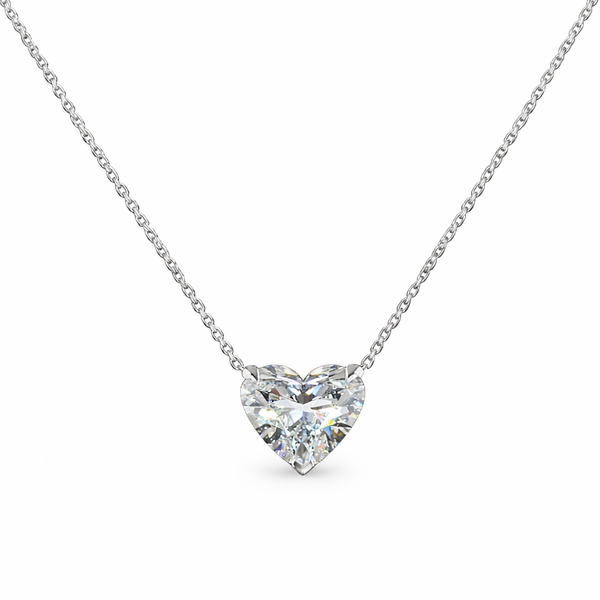 ISOLDE | 3.49 Ct Heart Shape Solitaire Pendant in 14K WHITE GOLD - Lab Grown Diamond