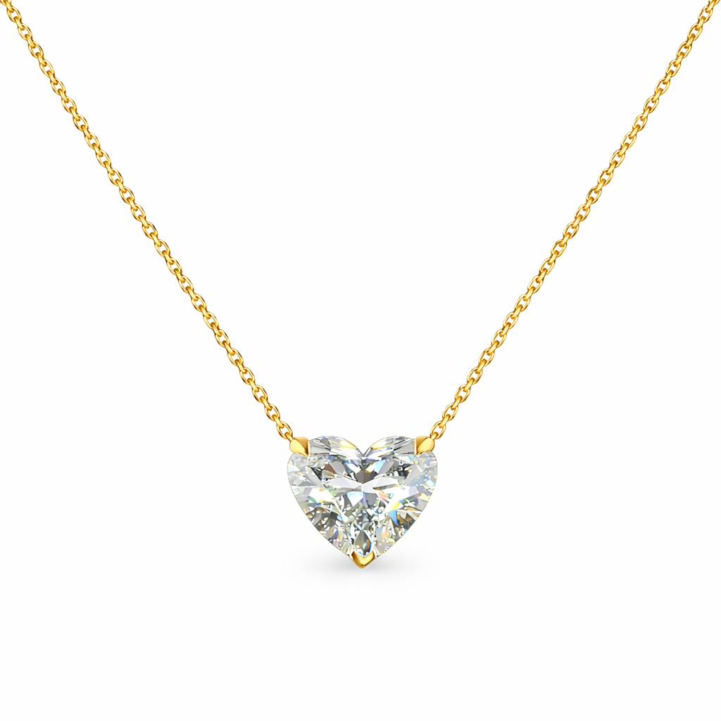 isolde | 3.49 ct heart shape solitaire pendant in 14k yellow gold - lab grown diamond