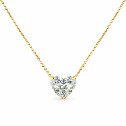 ISOLDE | 3.49 Ct Heart Shape Solitaire Pendant in 14K YELLOW GOLD - Lab Grown Diamond