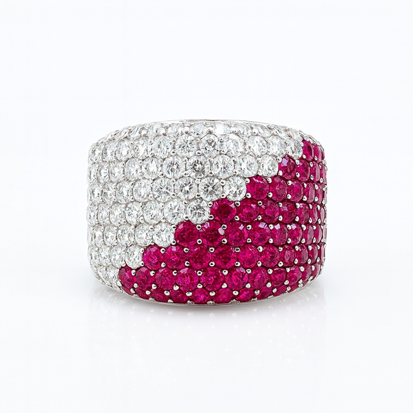 Varelle Ruby Ring | Total 5.41CT Natural | 18K White Gold