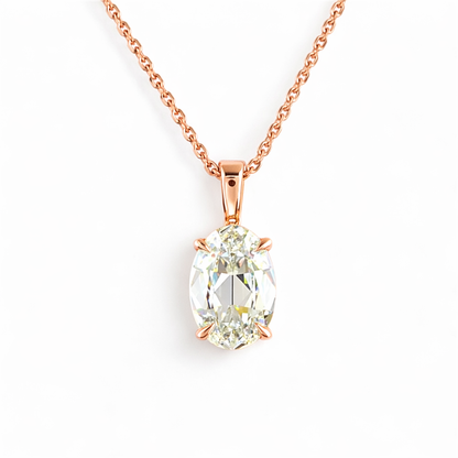 LENORA | 2.07 Ct Antique Oval Pendant in 14K Rose Gold