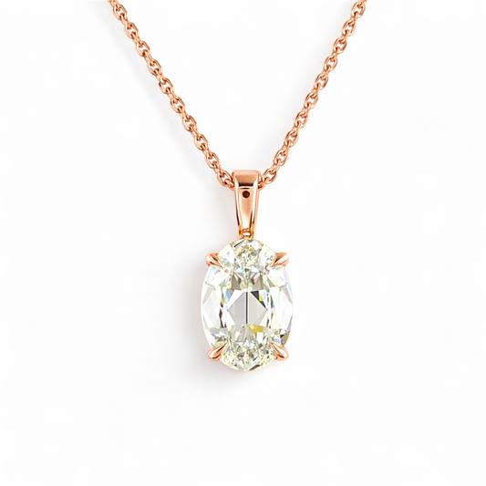 LENORA | 2.07 Ct Antique Oval Pendant in 14K Rose Gold