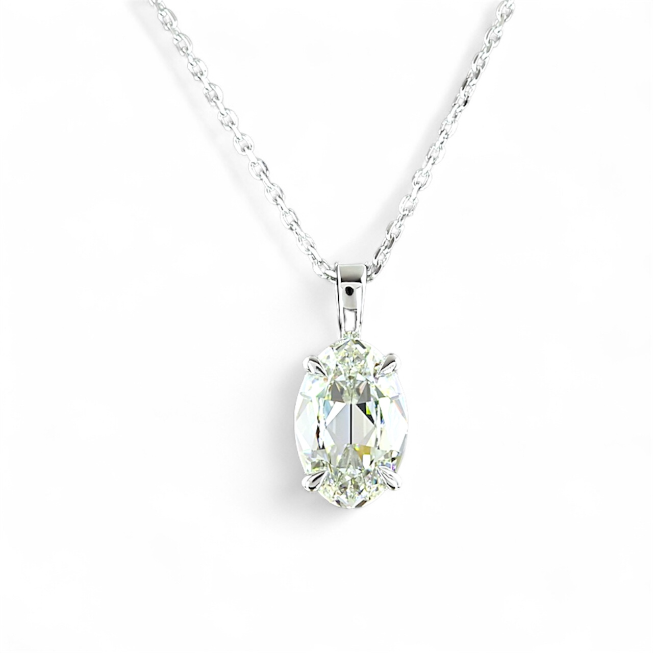 lenora | 2.07 ct antique oval pendant in 14k white gold