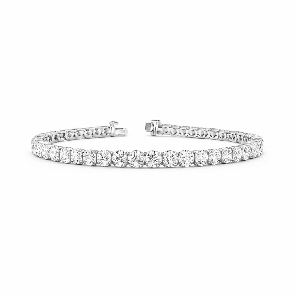 leonora | 16.18 ct round diamond tennis bracelet in 14k white gold