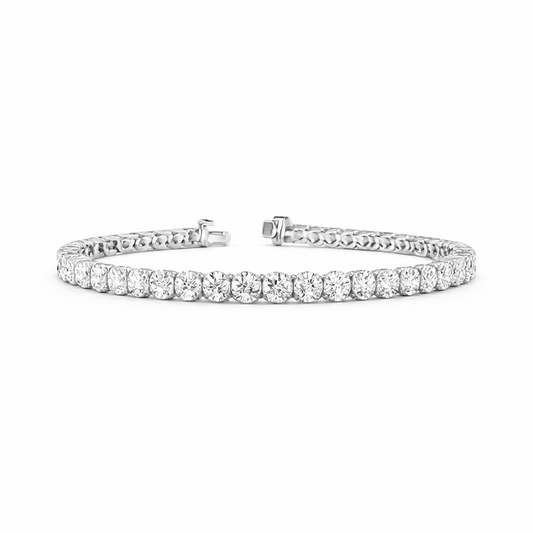 LEONORA | 16.18 Ct Round Diamond Tennis Bracelet in 14K White Gold