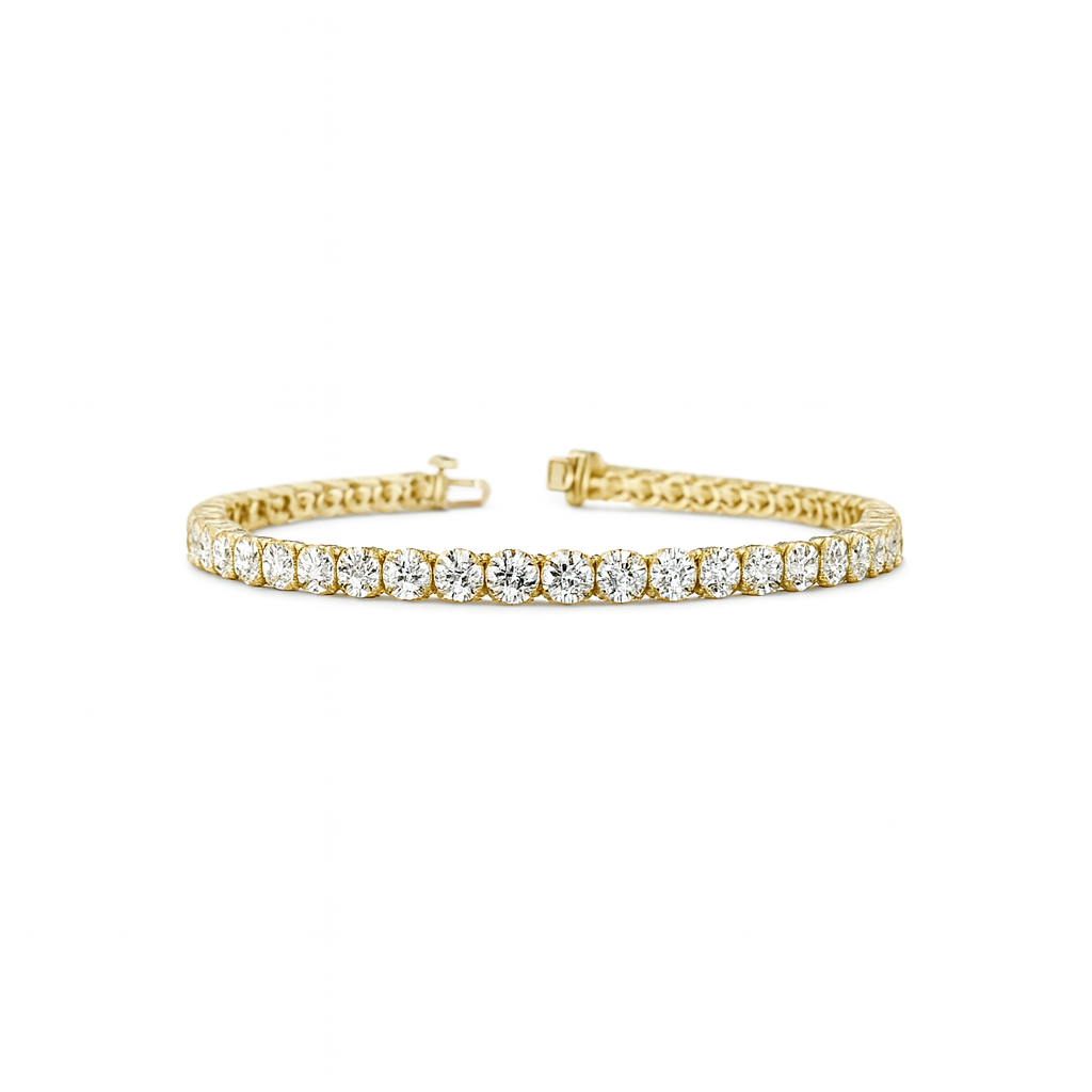 leonora | 16.18 ct round diamond tennis bracelet in 14k yellow gold