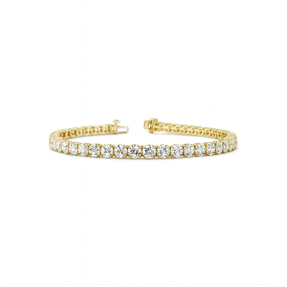 LEONORA | 16.18 Ct Round Diamond Tennis Bracelet in 14K Yellow Gold