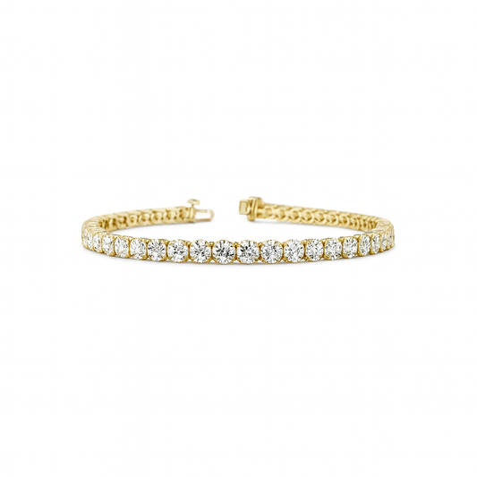 LEONORA | 16.18 Ct Round Diamond Tennis Bracelet in 14K Yellow Gold