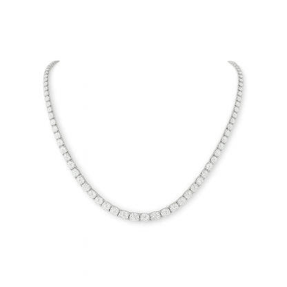 LILY | 11.8 Ct Oval Diamond Tennis Necklace in 18K White Gold - Lab Grown Diamond