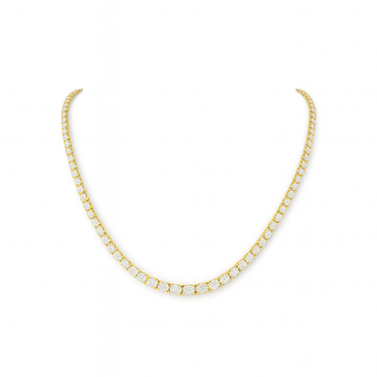 LILY | 11.8 Ct Oval Diamond Tennis Necklace in 18K Yellow Gold - Lab Grown Diamond