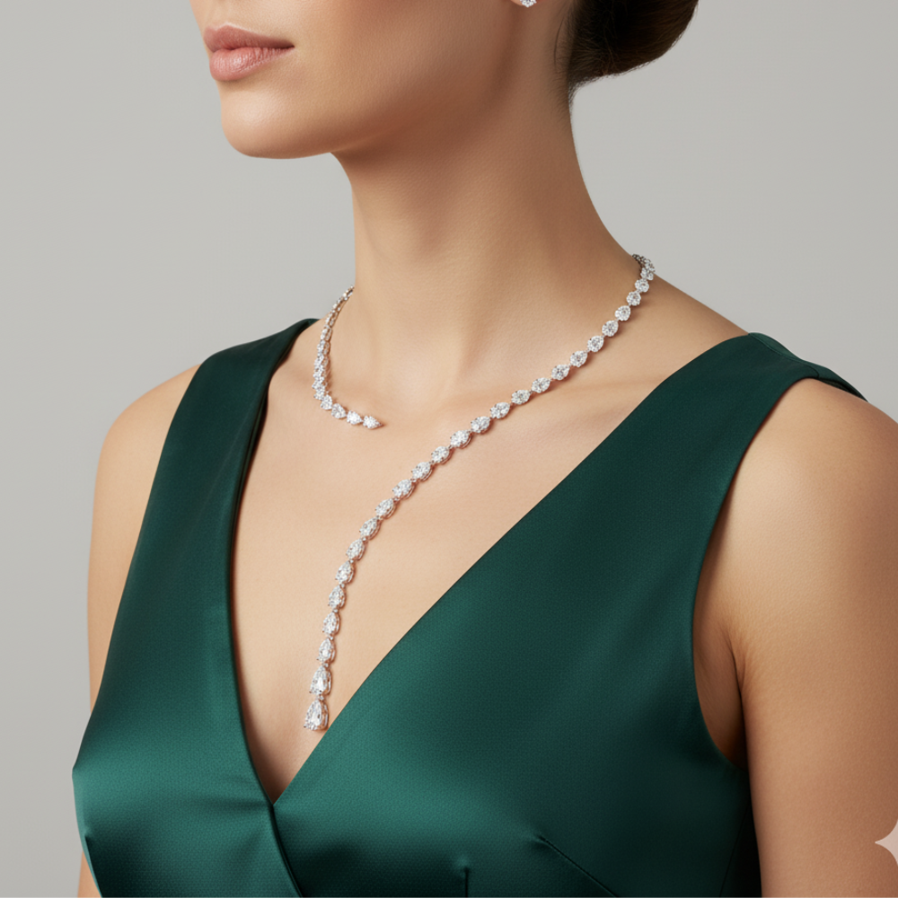 lirianne | 33.47 ct pear diamond necklace in 14k white gold