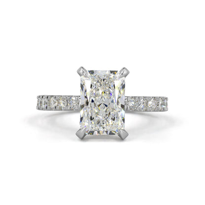 LUMERRA | 2.6 Ct Radiant Hidden Halo Ring in 14K White Gold - Lab Grown Diamond
